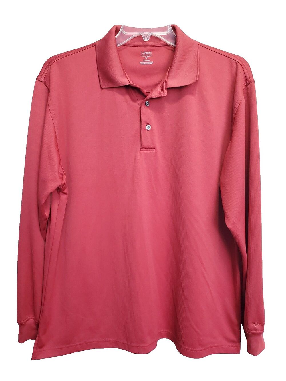 Links Edition Men's Red Long Sleeve Golf Polo Shirt Size XL